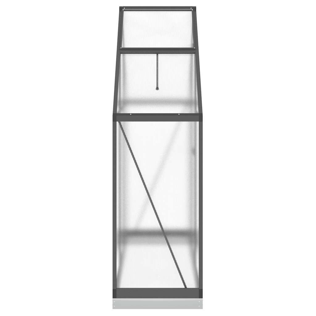 vidaXL Θερμοκήπιο με Πλαίσιο Βάσης Ανθρακί 169x58x202 εκ. Αλουμίνιο