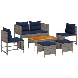 vidaXL &Sigma;&epsilon;&tau; &Kappa;&alpha;&nu;&alpha;&pi;έ &Kappa;ή&pi;&omicron;&upsilon; 6 &tau;&mu;&chi;. &Gamma;&kappa;&rho;&iota; &kappa;&alpha;&iota; Navy Blue &sigma;&upsilon;&nu;&theta;&epsilon;&tau;&iota;&kappa;ό &rho;&alpha;&tau;ά&nu;