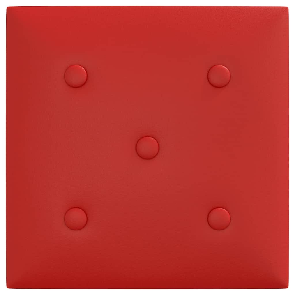 vidaXL Πάνελ Τοίχου 12 τεμ. Μπορντό 30 x 30 εκ. 1,08 μ² Συνθ. Δέρμα