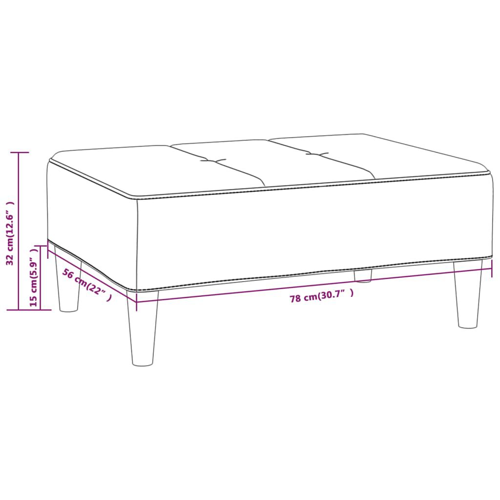vidaXL Υποπόδιο Μαύρο 78 x 56 x 32 εκ. Υφασμάτινο