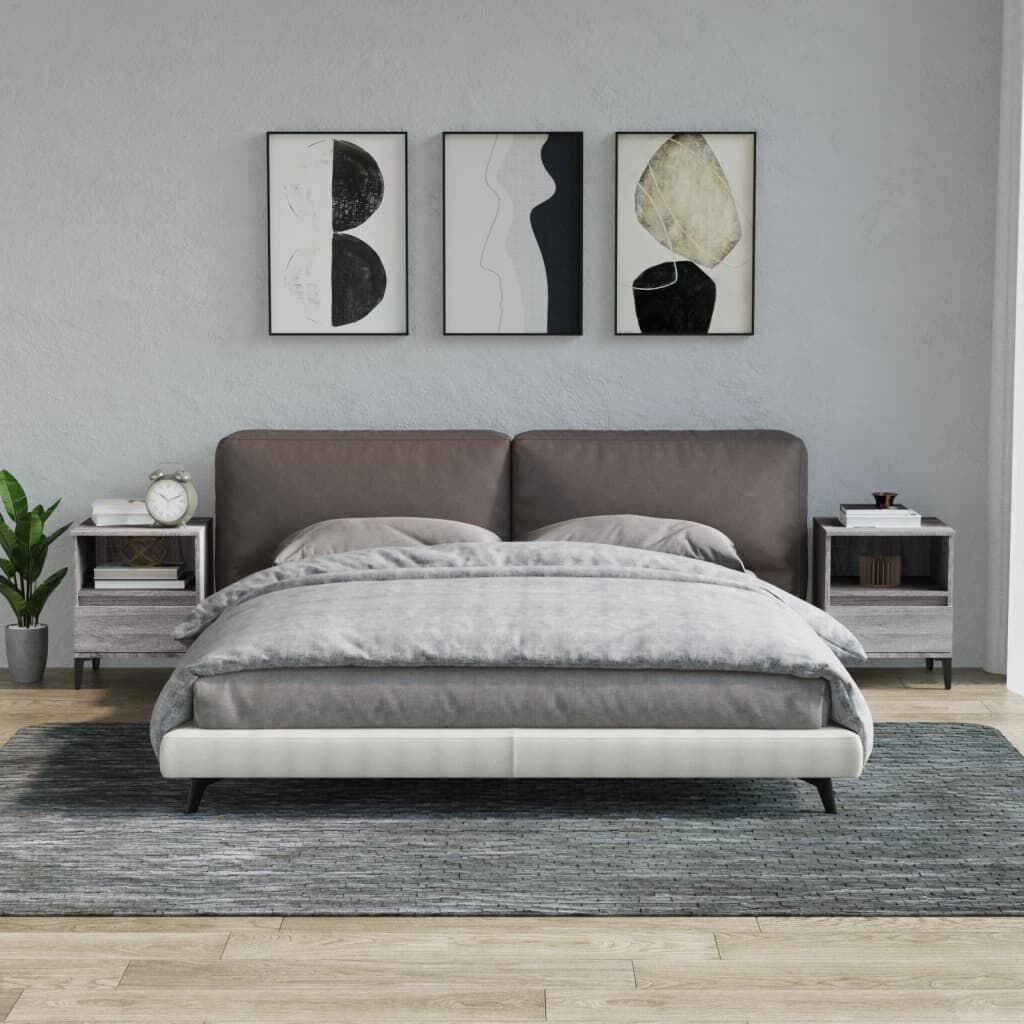 vidaXL Κομοδίνα 2 Τεμ. Γκρι Sonoma 40x35x50 εκ.