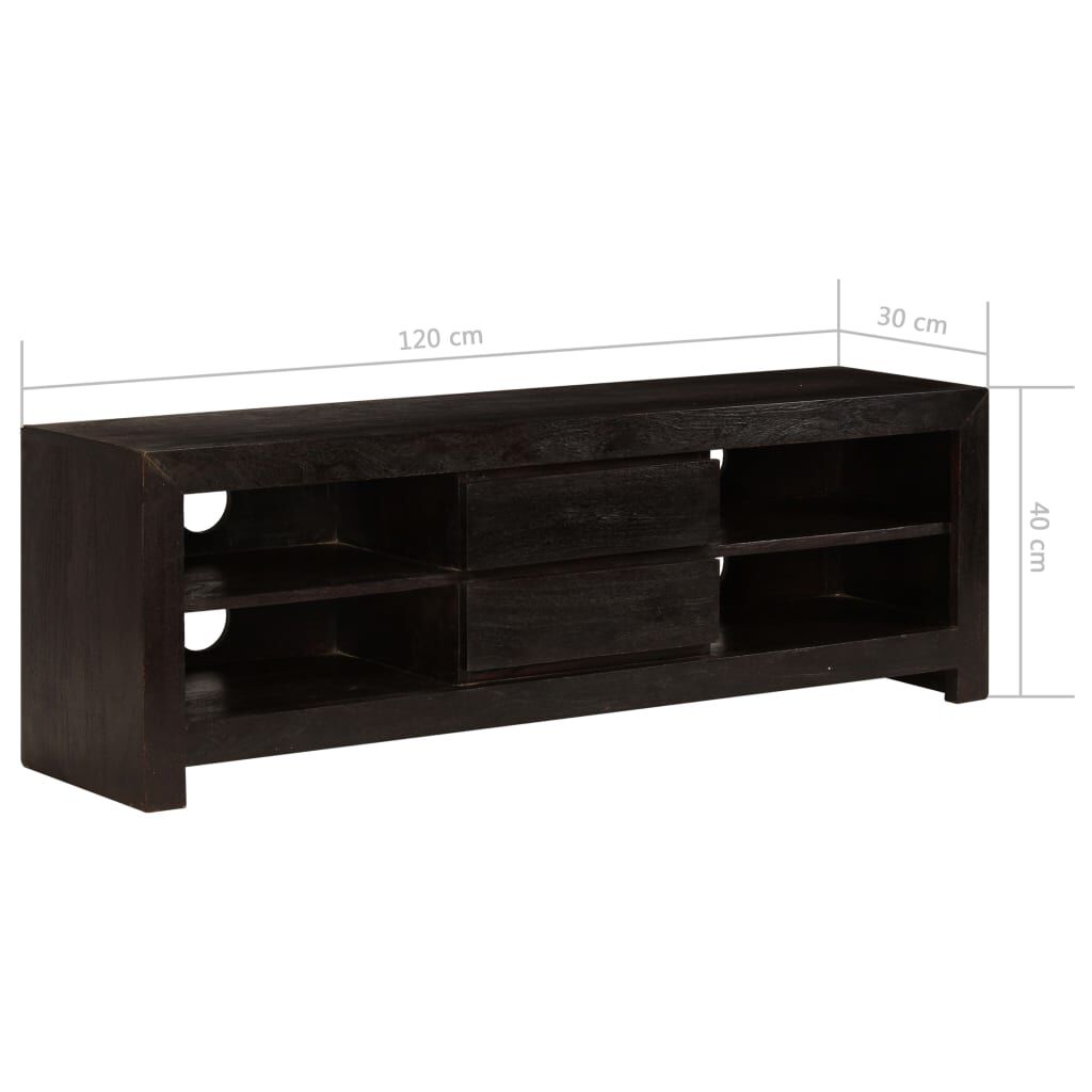 vidaXL Έπιπλο Τηλεόρασης Σκούρο Καφέ 120x30x40 εκ. Μασίφ Ξύλο Ακακίας