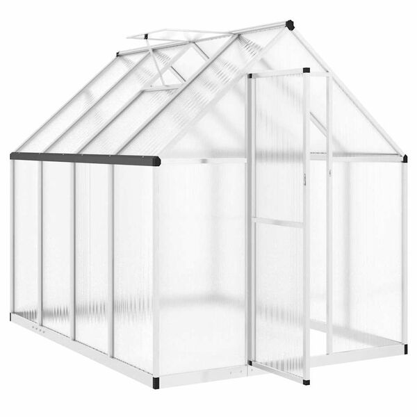 vidaXL Θερμοκήπιο με Πλαίσιο Βάσης Ασημί 224x169x195 εκ. Αλουμίνιο