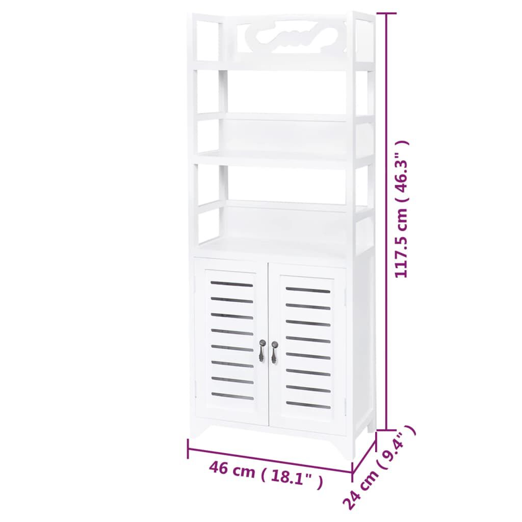 vidaXL Ντουλάπι Μπάνιου Albuquerque Λευκό 46x24x117,5 εκ. Ξύλινο