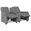 vidaXL Πολυθρόνα Μασάζ Διθέσια Ανακλινόμενη & Ποτηροθήκη Γκρι