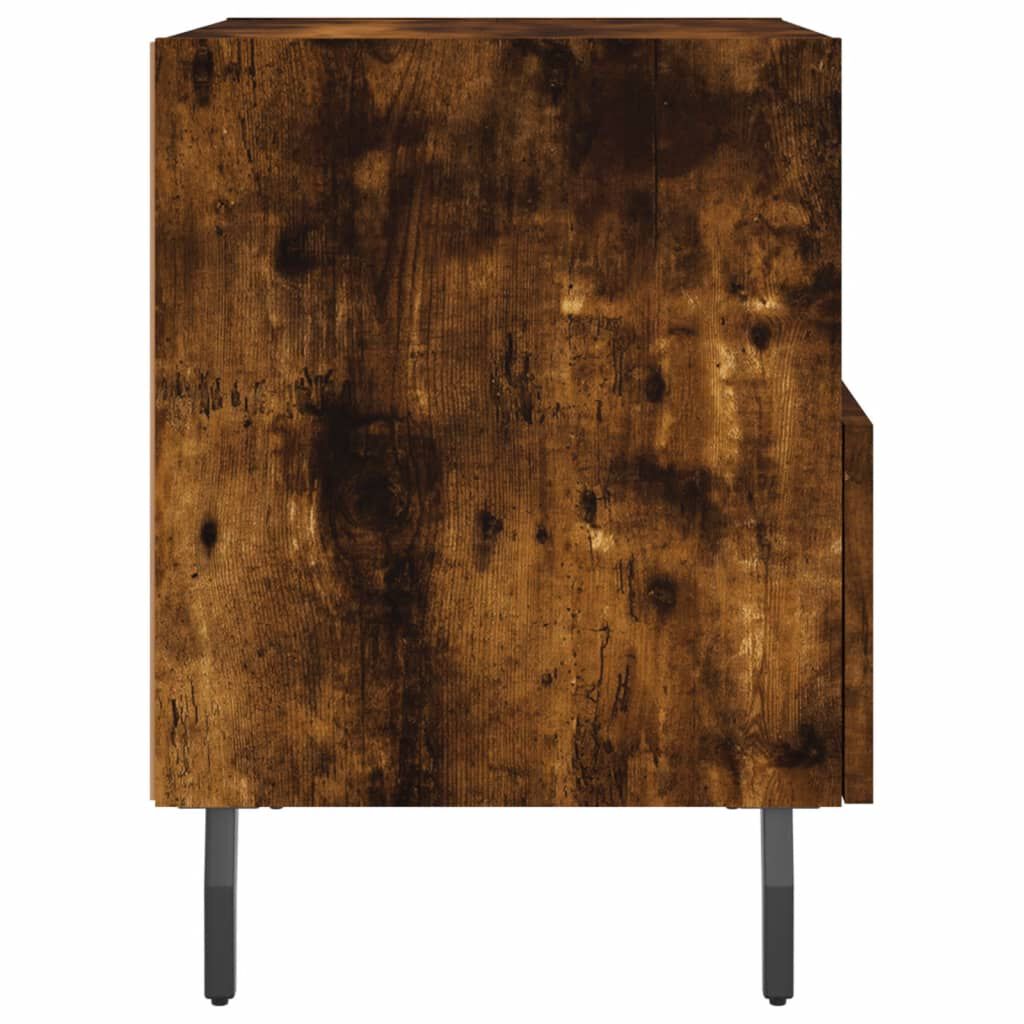 vidaXL Κομοδίνα 2 τεμ. Καπνιστή Δρυς 40 x 35 x 47,5 εκ. Επεξεργ. Ξύλο