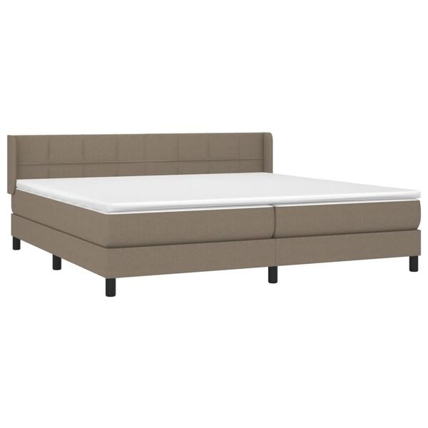 vidaXL &Kappa;&rho;&epsilon;&beta;ά&tau;&iota; Boxspring &mu;&epsilon; &Sigma;&tau;&rho;ώ&mu;&alpha; Taupe 200x200 &epsilon;&kappa;. &Upsilon;&phi;&alpha;&sigma;&mu;ά&tau;&iota;&nu;&omicron;