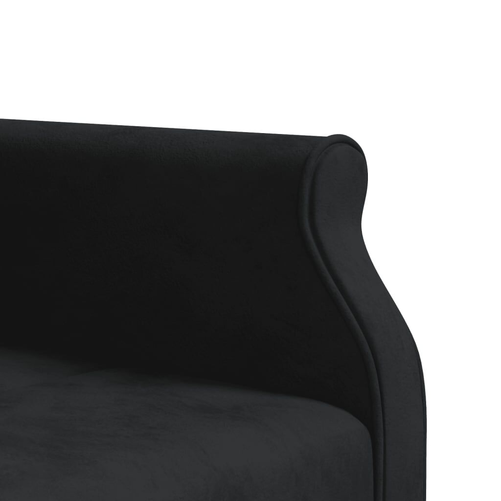 vidaXL Καναπές Κρεβάτι Γωνιακός Μαύρος 271 x 140 x 70 εκ. Βελούδινος