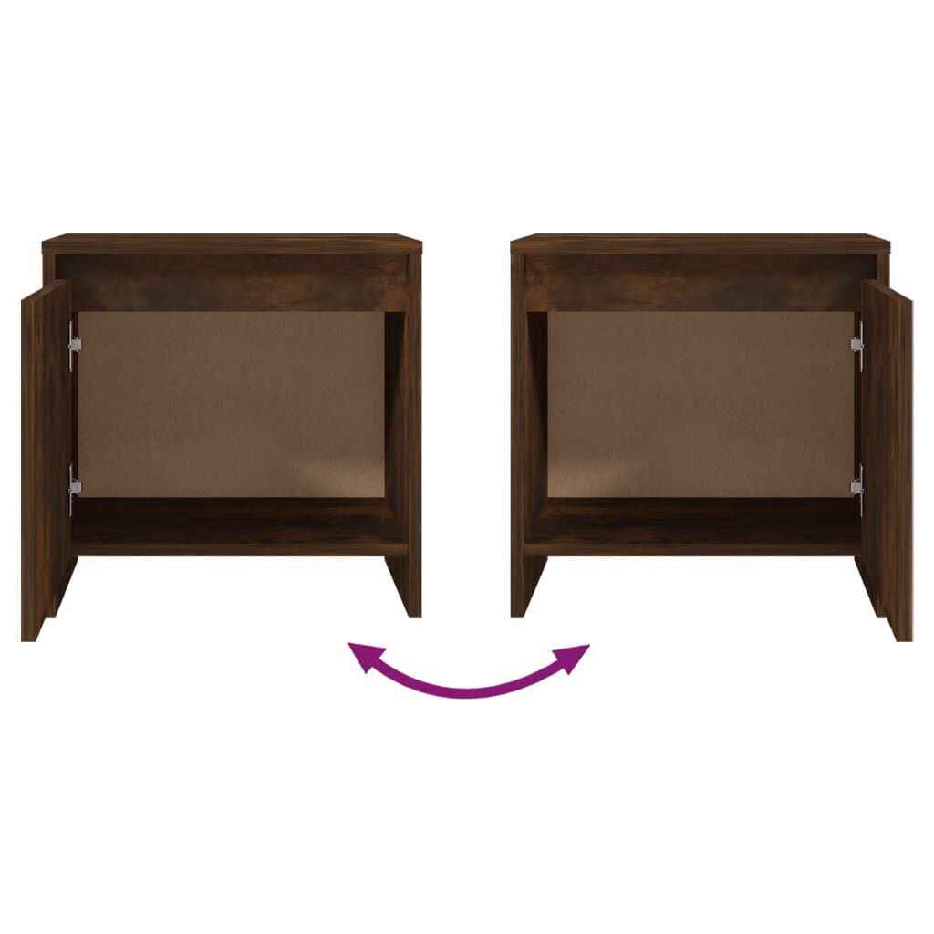 vidaXL Κομοδίνα 2 Τεμ. Καπ. Δρυς 45x34x44,5 εκ. από Επεξεργασμένο Ξύλο