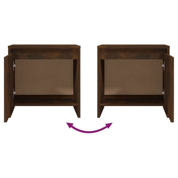 vidaXL Κομοδίνα 2 Τεμ. Καπ. Δρυς 45x34x44,5 εκ. από Επεξεργασμένο Ξύλο