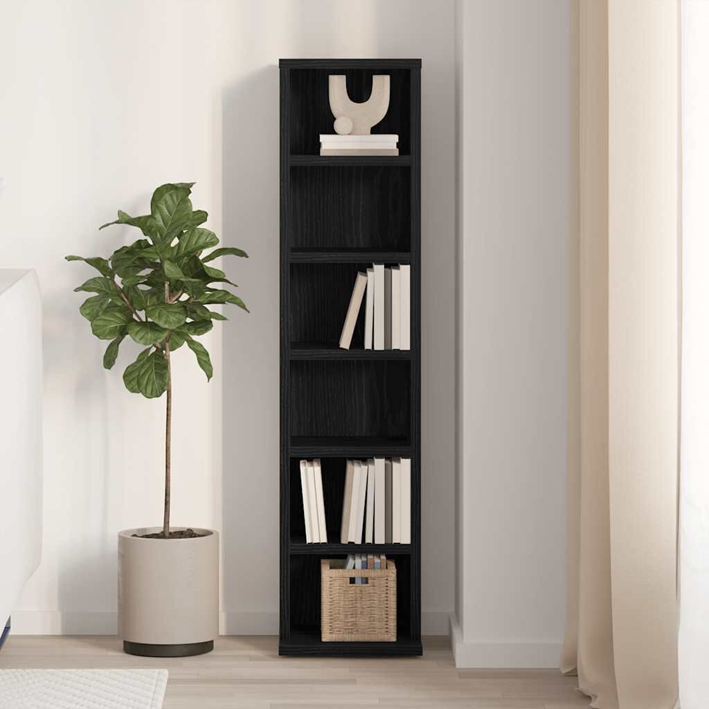 ντουλάπι CD vidaXL Μαύρη δρυς 21x20x88 cm Κατασκευασμένο ξύλο