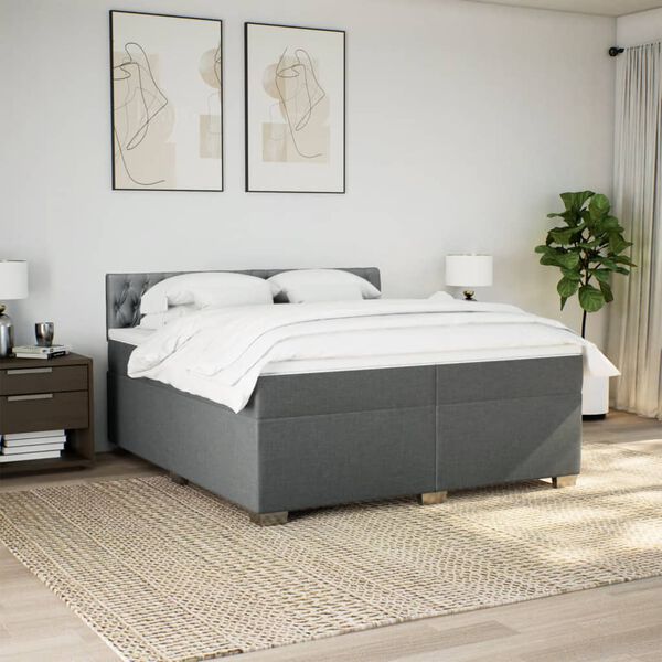 vidaXL &Kappa;&rho;&epsilon;&beta;ά&tau;&iota; Boxspring &mu;&epsilon; &Sigma;&tau;&rho;ώ&mu;&alpha; &Sigma;&kappa;&omicron;ύ&rho;&omicron; &Gamma;&kappa;&rho;&iota; 200x200 &epsilon;&kappa;. &Upsilon;&phi;&alpha;&sigma;&mu;ά&tau;&iota;&nu;&omicron;