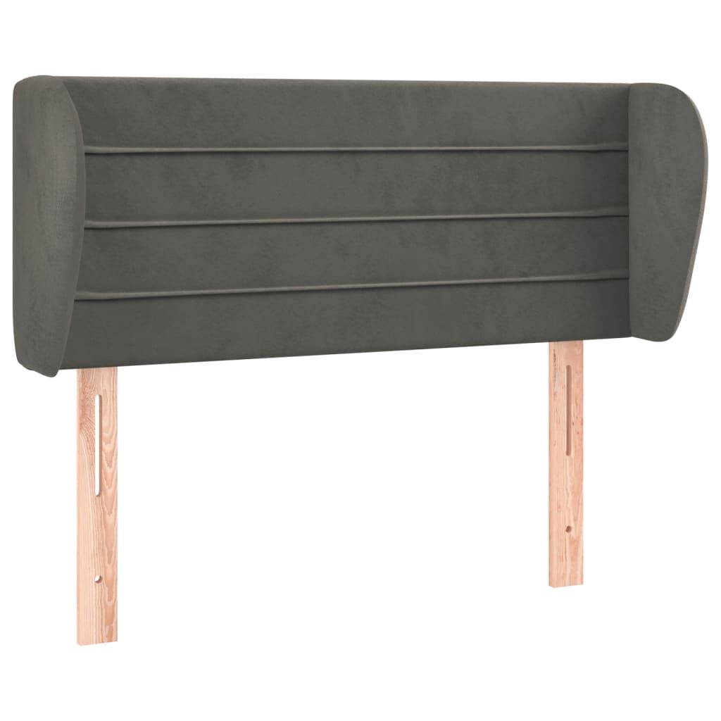vidaXL Κεφαλάρι με Πτερύγια Σκούρο Γκρι 83x23x78/88 εκ. Βελούδινο