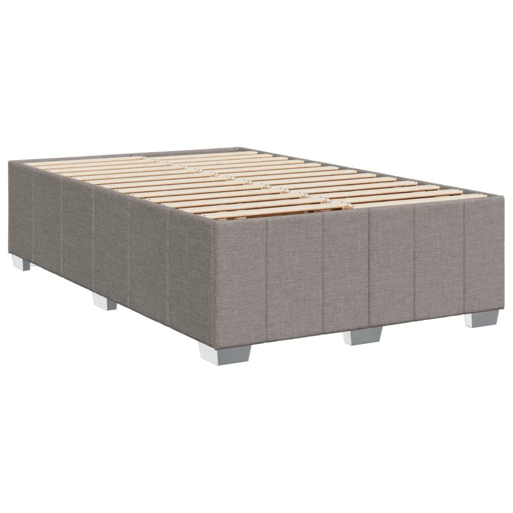 vidaXL Κρεβάτι Boxspring με Στρώμα Taupe 120x190 εκ. Υφασμάτινο