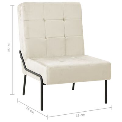 vidaXL Καρέκλα Χαλάρωσης 65 x 79 x 87 Κρεμ Λευκή Βελούδινη