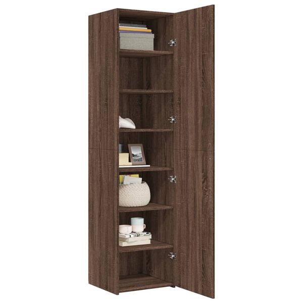 vidaXL Ντουλάπι Καφέ Δρυς 45x42,5x185 εκ. από Επεξεργασμένο Ξύλο