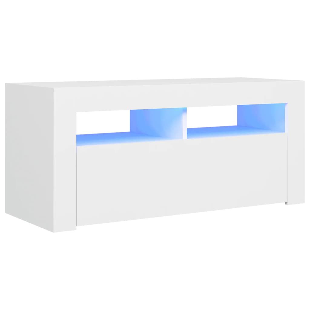 vidaXL Έπιπλο Τηλεόρασης με LED Λευκό 90 x 35 x 40 εκ.