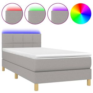 vidaXL &Kappa;&rho;&epsilon;&beta;ά&tau;&iota; Boxspring &mu;&epsilon; &Sigma;&tau;&rho;ώ&mu;&alpha; & LED &Alpha;&nu;.&Gamma;&kappa;&rho;&iota; 90x190 &epsilon;&kappa;. &Upsilon;&phi;&alpha;&sigma;&mu;ά&tau;&iota;&nu;&omicron;