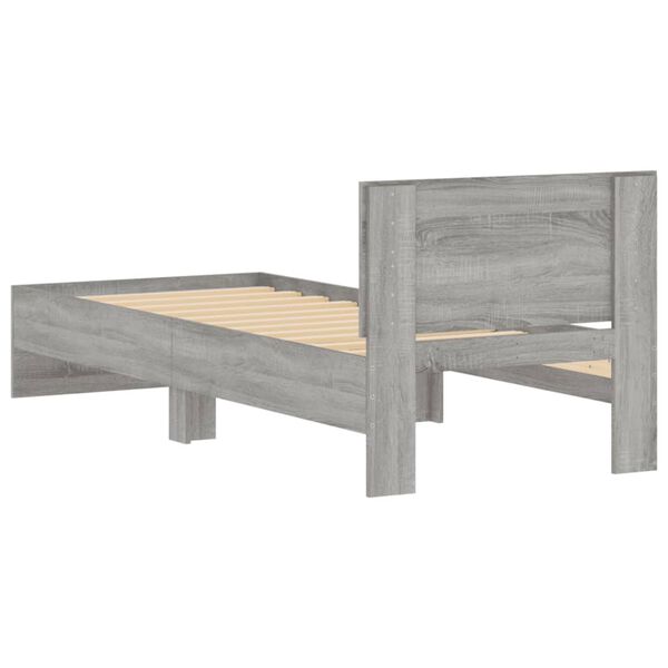 vidaXL Πλαίσιο Κρεβατιού με Κεφαλάρι Γκρι Sonoma 90x200 εκ. Επεξ. Ξύλο