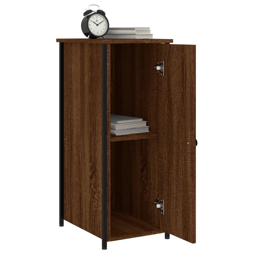 vidaXL Κομοδίνα 2 τεμ. Καφέ Δρυς 32x42x80 εκ. Επεξεργασμένο Ξύλο