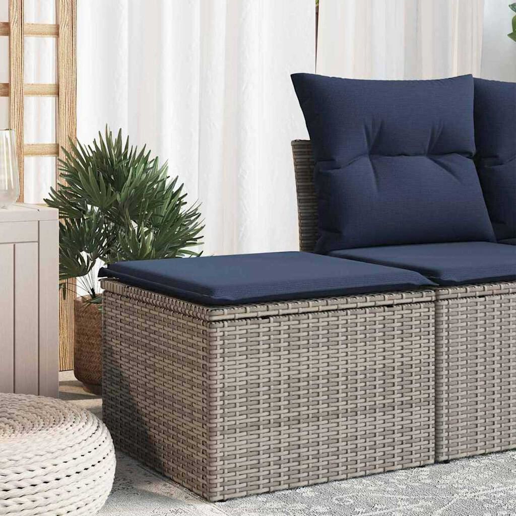 vidaXL Σκαμπό Κήπου Γκρι 55 x 55 x 37εκ συνθετικό ρατάν