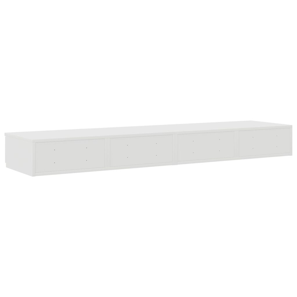 vidaXL Λευκά Συρτάρια Κρεβατιού 135x36,5x16,5 εκ από Ξύλο
