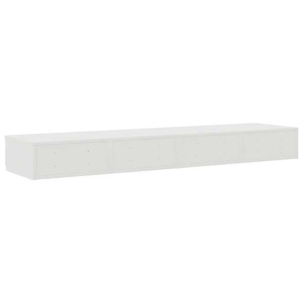 vidaXL Λευκά Συρτάρια Κρεβατιού 135x36,5x16,5 εκ από Ξύλο
