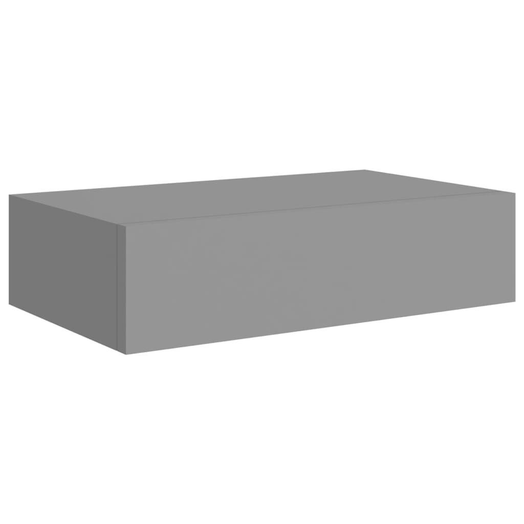 vidaXL Ράφια Τοίχου με Συρτάρια 2 Τεμ. Γκρι 40 x 23,5 x 10εκ. από MDF