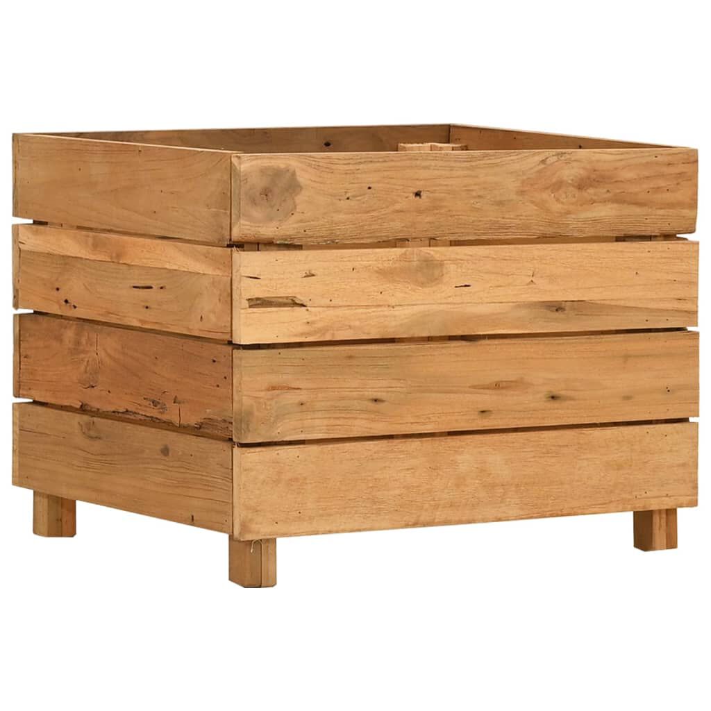 vidaXL Ζαρντινιέρα Υπερυψωμένη 50x40x38 εκ. Ανακυκλ. Ξύλο Teak/Ατσάλι