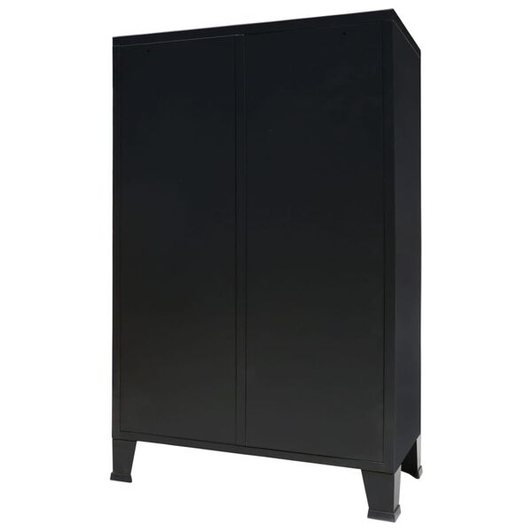 vidaXL Ντουλάπι με Βιομηχανικό Στιλ Μαύρο 67 x 35 x 107 εκ. Μεταλλικό