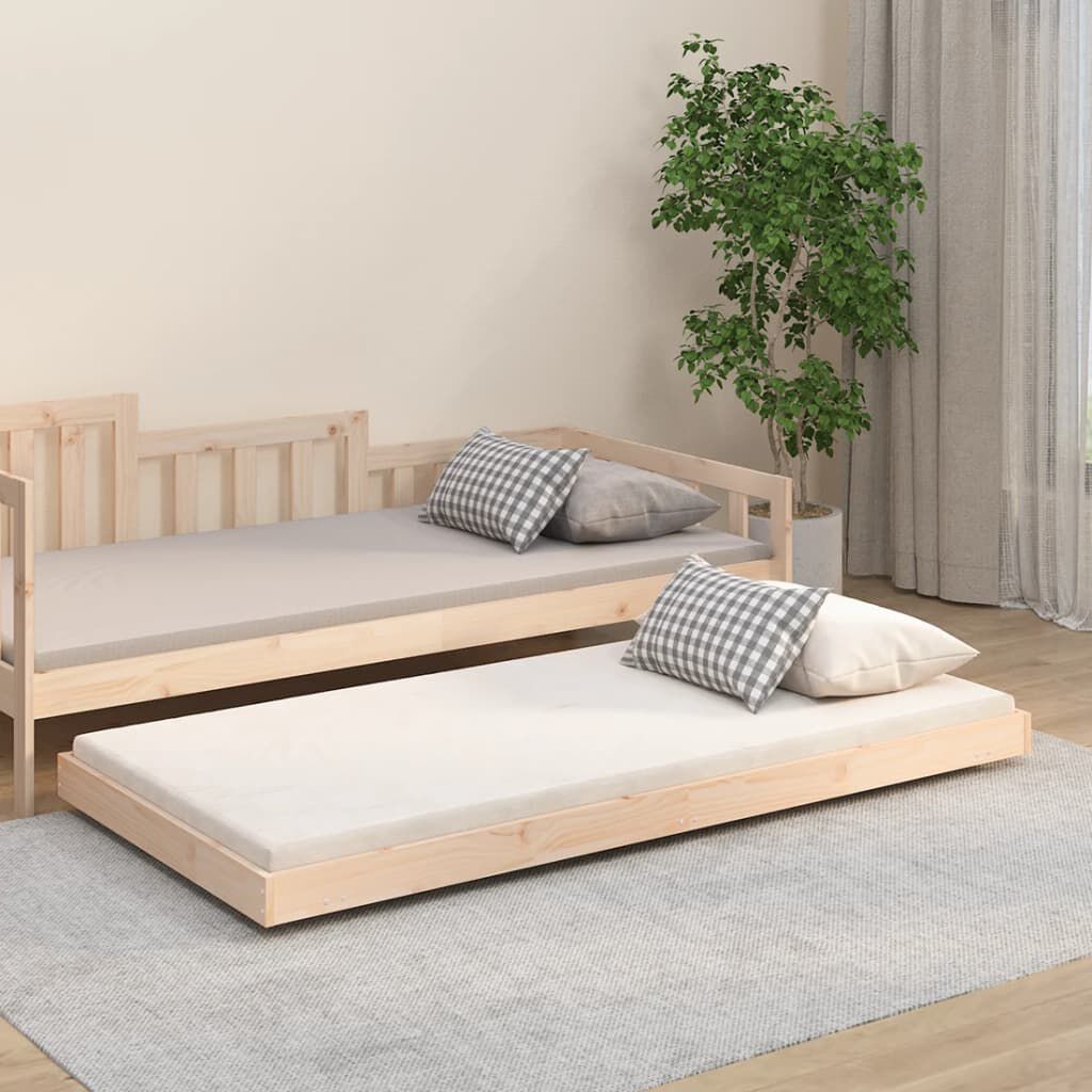 vidaXL Σκελετός Κρεβατιού Χωρίς Στρώμα 75x190 εκ Μασίφ Ξύλο Πεύκου