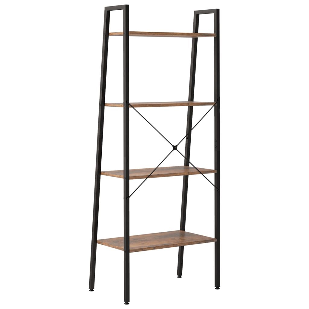 vidaXL Ραφιέρα 4 Επιπέδων Σκούρο Καφέ & Μαύρο 56x35x140 εκ.