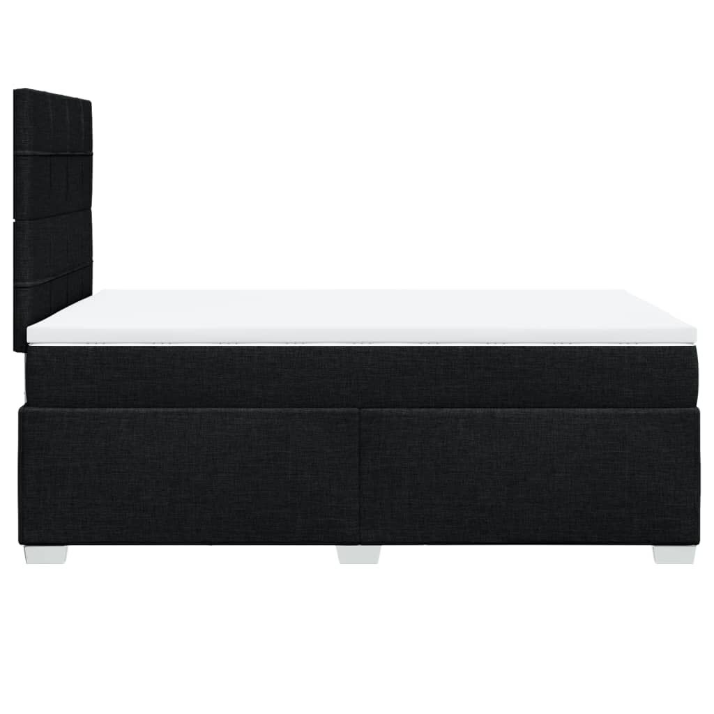 vidaXL Κρεβάτι Boxspring με Στρώμα Μαύρο 120x190 εκ. Υφασμάτινο