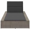 vidaXL Ξαπλώστρα με αιωρούμενο μαξιλάρι Γκρι Poly Rattan