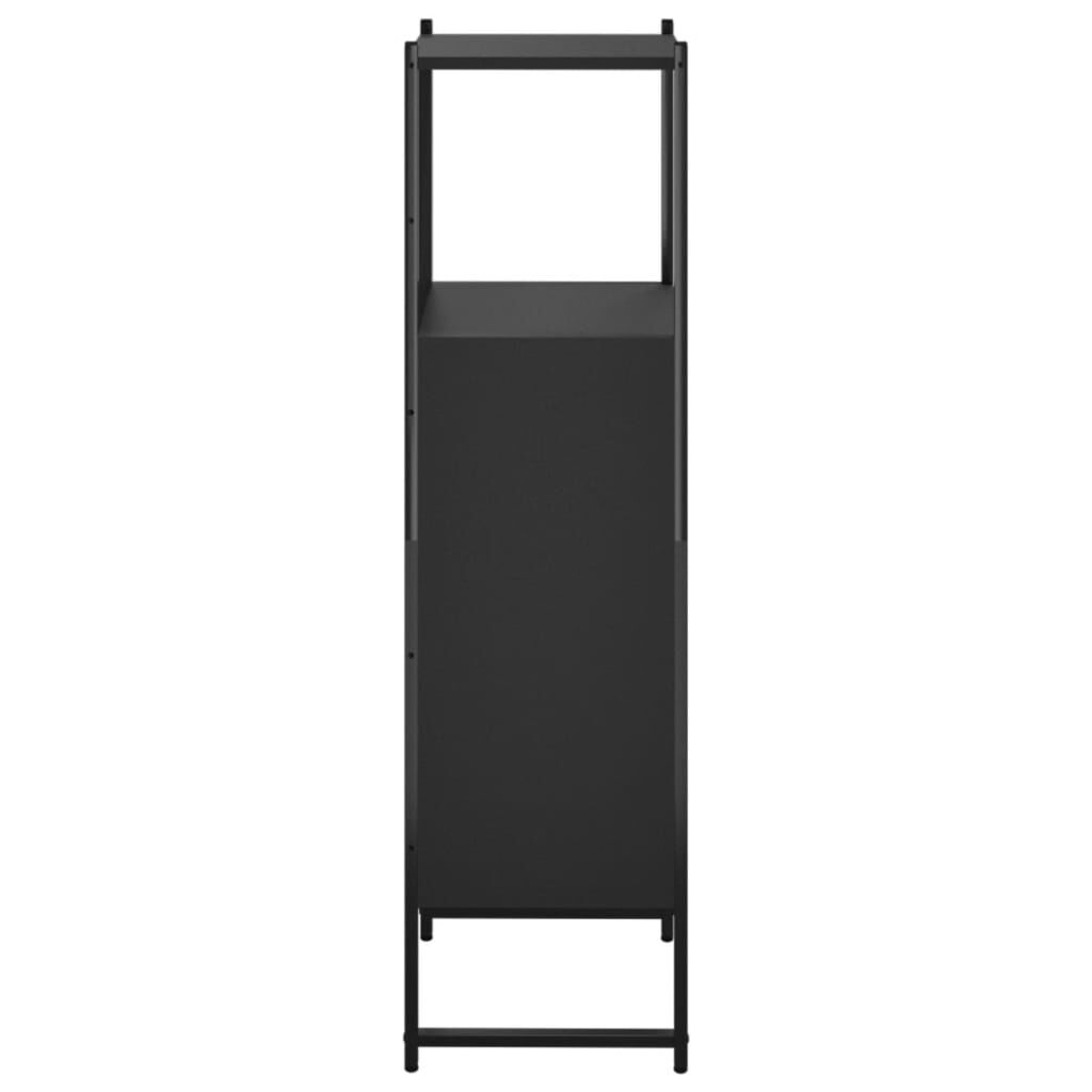 vidaXL Ντουλάπι Μπάνιου Μαύρο 33 x 33 x 120,5 εκ. Επεξεργασμένο Ξύλο