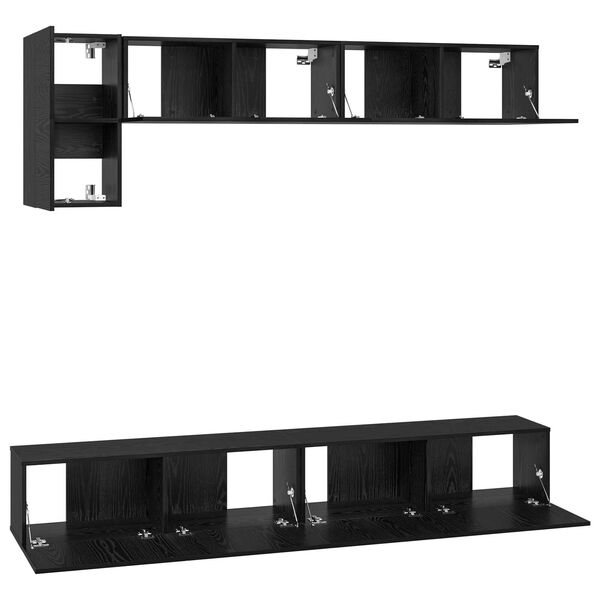 vidaXL Σετ επίπλου τηλεόρασης 5 pcs Μαύρη Δρυς 100 x 30 x 30 εκ