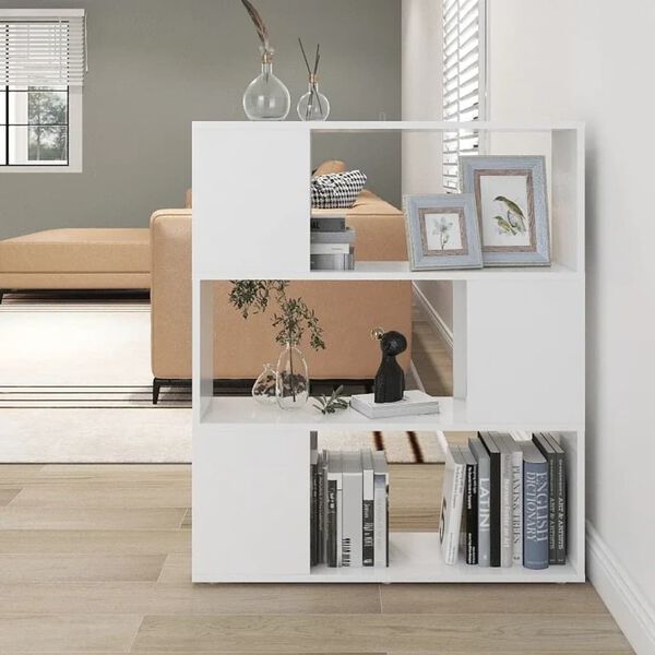 vidaXL Βιβλιοθήκη/Διαχωριστικό Χώρου Λευκό 80x24x94 εκ. Μοριοσανίδα