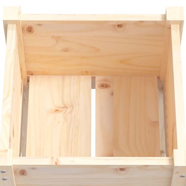 vidaXL Ζαρντινιέρα Λευκή 50 x 50 x 70 εκ. από Μασίφ Ξύλο Πεύκου