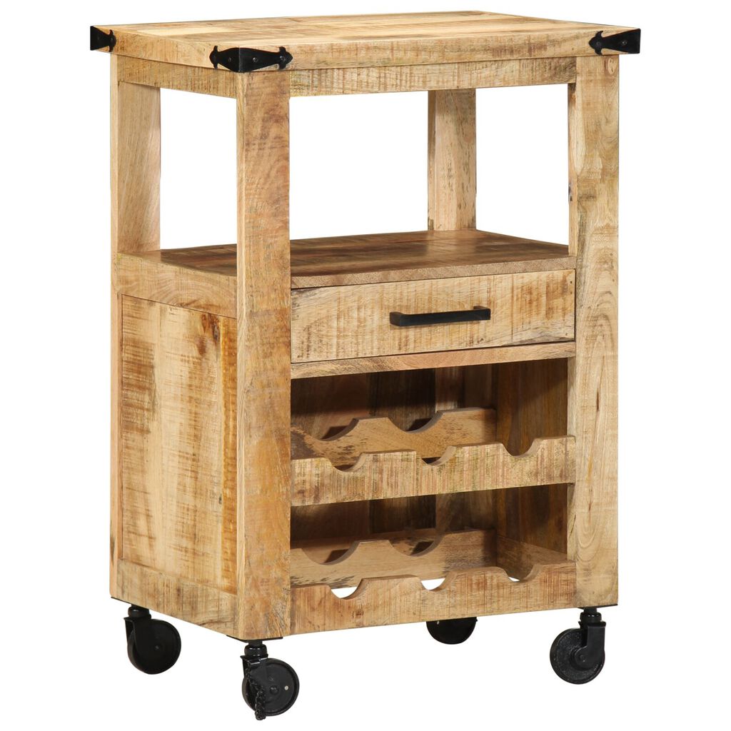 vidaXL Καρότσι Κουζίνας 55x40x80 cm Μασίφ Ρουστίκ Ξύλο Μάνγκο
