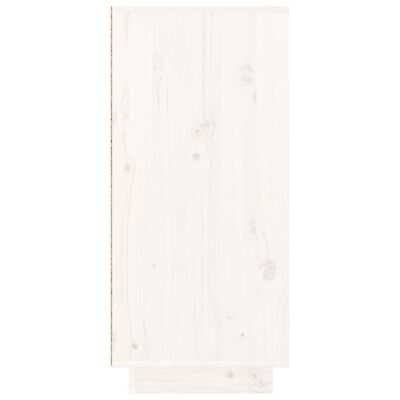 vidaXL Μπουφές Λευκός 110 x 34 x 75 εκ. από Μασίφ Ξύλο Πεύκου