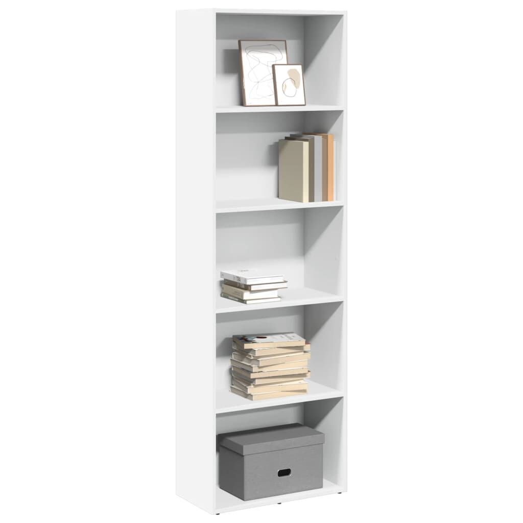 vidaXL Βιβλιοθήκη Λευκή 60x30x189 εκ. από Επεξεργασμένο Ξύλο