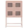 vidaXL Highboard Ροζ 68x39x107 cm Ατσάλι