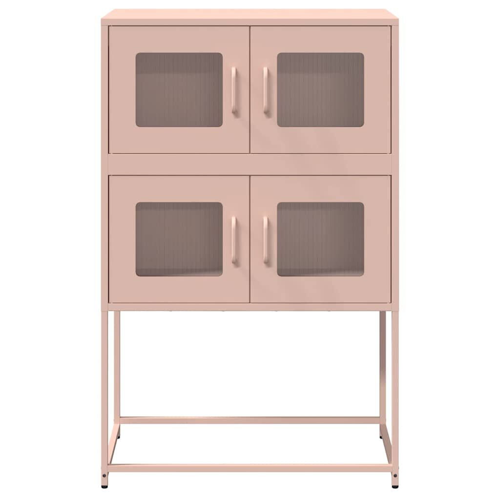 vidaXL Highboard Ροζ 68x39x107 cm Ατσάλι