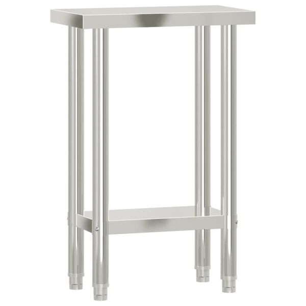 vidaXL Πάγκος Εργασίας Κουζίνας 55x30x85 εκ. από Ανοξείδωτο Ατσάλι
