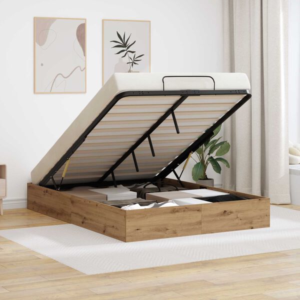 vidaXL &Kappa;&rho;&epsilon;&beta;ά&tau;&iota; &Omicron;&theta;&omega;&mu;&alpha;&nu;&iota;&kappa;&omicron;ύ &Tau;ύ&pi;&omicron;&upsilon; &mu;&epsilon; &alpha;&pi;&omicron;&theta;ή&kappa;&epsilon;&upsilon;&sigma;&eta; Artisan Oak 150 x 200 cm