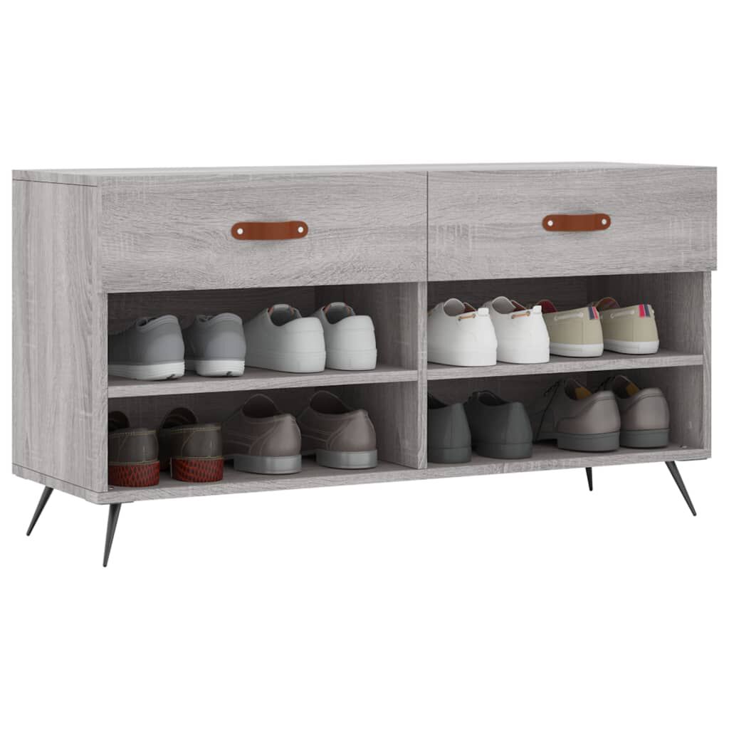 vidaXL Παπουτσοθήκη Γκρι Sonoma 102x35x55 εκ. από Επεξεργασμένο Ξύλο