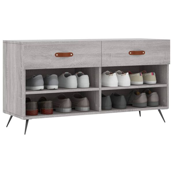 vidaXL Παπουτσοθήκη Γκρι Sonoma 102x35x55 εκ. από Επεξεργασμένο Ξύλο