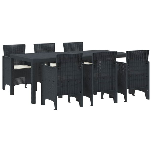 vidaXL &Sigma;έ&tau; &phi;&alpha;&gamma;&eta;&tau;&omicron;ύ &gamma;&iota;&alpha; &kappa;ή&pi;&omicron; 7 pcs &Alpha;&nu;&theta;&rho;&alpha;&kappa;ί Rattan Polt