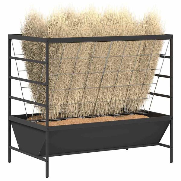 vidaXL Ταΐστρα για ζώα Μαύρο 100 x 60 x 90 εκ. Ψυχρής Έλασης Χάλυβας