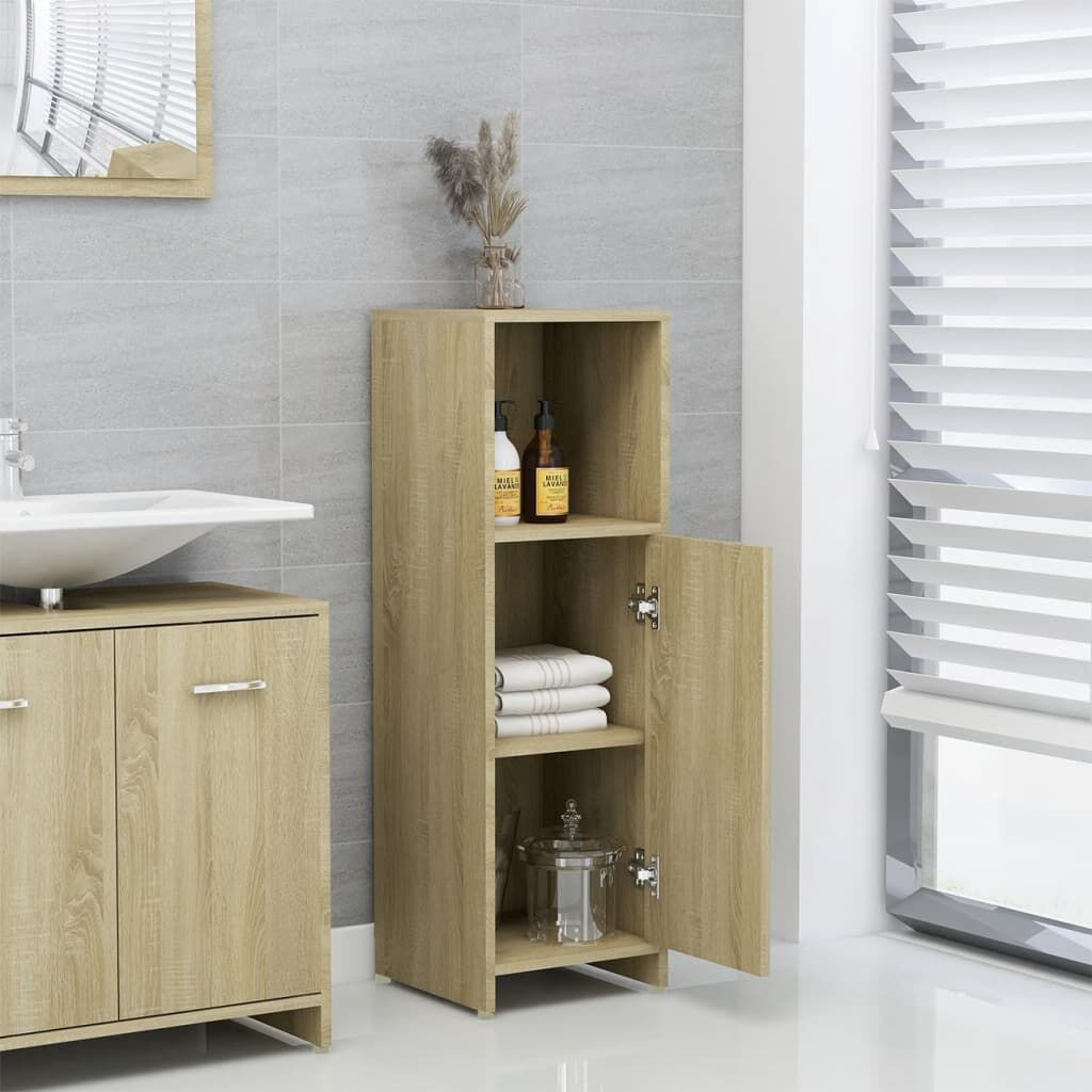 vidaXL Στήλη Μπάνιου Sonoma Δρυς 30 x 30 x 95 εκ. Επεξεργασμένο Ξύλο